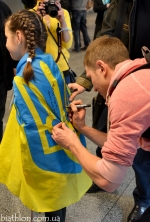 Meeting the ukrainian team in the airport